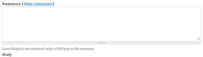 The summary and body fields when a separate summary has been defined.