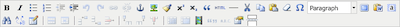 The TinyMCE toolbar